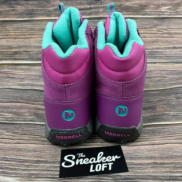 Merrell Moab Polar Mid Purple Waterproof Winter Boots Youth 7 - Picture 4 of 8